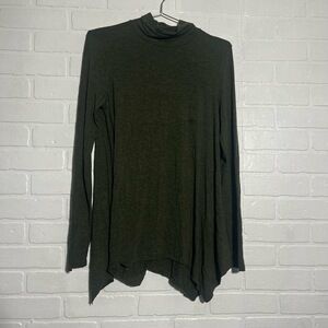 AMERICAN EAGLE OUTFITTERS Womens Turtle Neck Tunic Top Green Soft & Sexy Medium